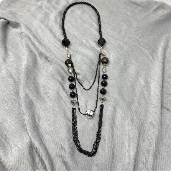 Multi-strand bead and chain necklace - Picture 2 of 2